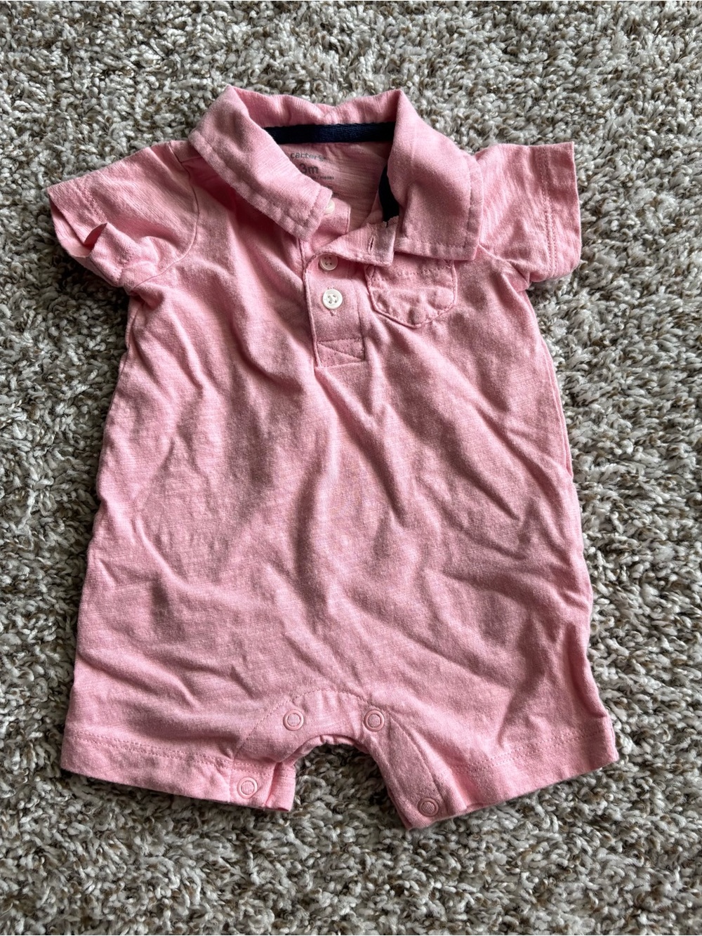 Carter's Light Pink Polo Romper
